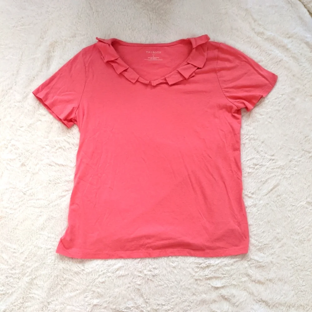TALBOTS Ruffle Tee - Picture 3 of 5